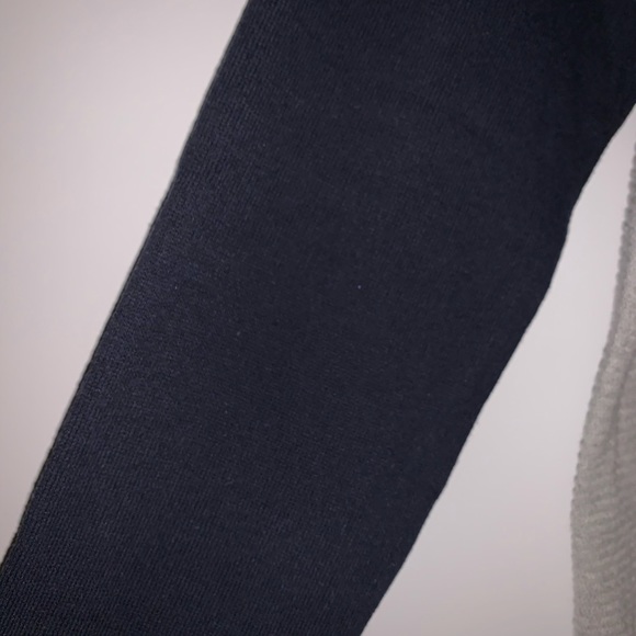 Grey and Navy Blue Quarter Zip Knit Sweater - Picture 9 of 9